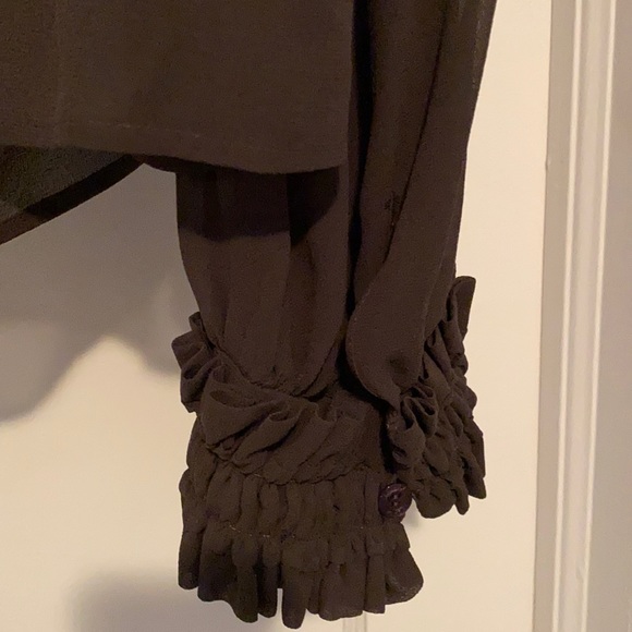 Escada 💯 Silk Dark Olive Beautiful Blouse - Picture 5 of 11